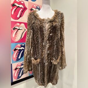 Bohemian Rabbit Fur Brown Coat
